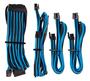 Imagem de Kit de Cabos Corsair Premium PSU - Com Capa Individual (Azul/Preto)