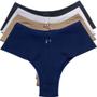 Imagem de Kit De Calcinhas Feminina Com 4 Unidades Feminina Tanga Lateral Lingerie Adulto Microfibra Calsinha
