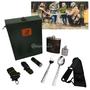 Imagem de Kit de Camping e Escalada com Faca, Cantis, Lanterna e Pulseira com Bússola LKCD28