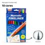 Imagem de Kit de Canetas Fine Liner Ponta Fina 4mm: 10 Cores Coloridas