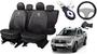 Imagem de Kit de Capas de Couro Impermeável Renault Oroch 2011 a 2012 + Capa de Volante + Chaveiro Renault