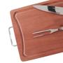 Imagem de Kit De Churrasco Madeira Com Garfo e Faca Inox