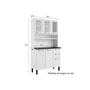 Imagem de Kit de Cozinha Compacta Múltipla c/ 6 Portas (3 c/ Vidro) e 2 Gavetas 105cm Branco/Preto - Bertolini