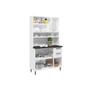 Imagem de Kit de Cozinha Compacta Múltipla c/ 6 Portas (3 c/ Vidro) e 2 Gavetas 105cm Branco/Preto - Bertolini