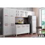 Imagem de Kit de Cozinha Completa 3 Peças Mirage New 4 Peças (2 Armários c/3 Portas Vidro + 1 Balcão + 1 Paneleiro) Branco - Telasul