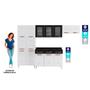 Imagem de Kit de Cozinha Completa 3 Peças Mirage New 4 Peças (2 Armários c/3 Portas Vidro + 1 Balcão + 1 Paneleiro) Branco - Telasul
