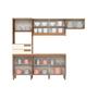 Imagem de Kit de Cozinha Modulada 4 Peças Star (2 Armários + 1 Balcão + 1 Paneleiro) CPT95 Nature/Off White - Henn