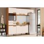 Imagem de Kit de Cozinha Modulada 4 Peças Star (2 Armários + 1 Balcão + 1 Paneleiro) CPT95 Nature/Off White - Henn