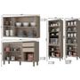 Imagem de Kit de Cozinha Modulada 9 Peças Connect (3 Armários + 2 Balcões + 2 Paneleiros + 2 Complementos) C9P01 Duna/Cristal