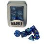 Imagem de Kit de Dados RPG: Marble Blue Wave Pathfinder Dungeons & Dragons Chamado de Cthulhu