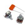 Imagem de Kit de Elétrica Para Baixo Tipo Precision Bass PBA3 Potenciômetros Alpha + Orange Drop