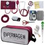 Imagem de Kit de Enfermagem Aparelho de  Pressao Estetoscopio Necessaire Transparente Medidor Glicose Multi Estagio Premium