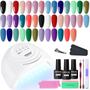 Imagem de Kit de Esmalte em Gel JODSONE - 20 Cores, 5ml, com Luz UV e Ferramentas