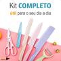 Imagem de Kit De Facas Para Cozinha E Churrasco 6 Peças Antiaderente Fio Navalha Linha Premium
