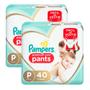 Imagem de Kit de Fralda Infantil Pampers Premium Care Pants Tamanho P 80 Unidades