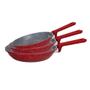 Imagem de Kit de Frigideiras de Indução 22cm 24cm e 26cm Antiaderente