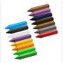 Imagem de Kit de Giz de cera curto 6 cores escolar papelaria divertida