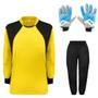 Imagem de Kit de Goleiro Infantil Camisa + Calça Acolchoada + Luva 