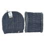 Imagem de Kit de Gorro + Cachecol Estilo Gola Inverno Azul Marinho