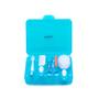 Imagem de Kit de Higiene, c/ Escova Dental, Escova e Pente de Cabelos, Cortador de Unhas, Tesoura e Lixas  - Azul