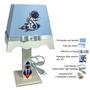Imagem de Kit de Higiene de bebê madeira Mdf menino 6 pçs - Astronauta Branco e azul bb