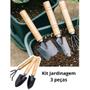 Imagem de Kit de jardinagem mini ferramenta 3 peças moderno madeira e metal