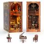 Imagem de Kit de livros DIY em miniatura Dollhouse ITEFDTUTNE com luz LED