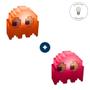 Imagem de Kit de Luminárias 2 Fantasminhas Fantasmas do Pac-Man Fã Geek Nerd Game Retro com Lâmpada LED