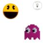 Imagem de Kit de Luminárias Usare Pac Man + 1 Fantasma Fantasminha com Lâmpadas LED Game Retrô Nerd Geek