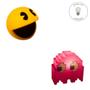 Imagem de Kit de Luminárias Usare Pac Man + 1 Fantasma Fantasminha com Lâmpadas LED Game Retrô Nerd Geek