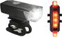 Imagem de Kit de Luzes de Bicicleta Recarregável, conjunto de farol e lanterna traseira, impermeável, (2 cabos USB incluídos)