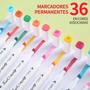 Imagem de Kit de Marcadores Permanentes Touch - 36 Cores com Ponta Dupla para Desenho e Pintura