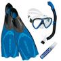 Imagem de Kit de Mergulho Cressi Pluma Azul+Ikarus+Orion Dry+Anti Fog