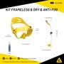 Imagem de Kit de Mergulho Máscara+Respirador Cressi Frameless + Supernova Dry + Anti Fog Sea Gold