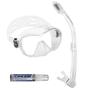 Imagem de Kit de Mergulho Máscara+Respirador Cressi Frameless + Supernova Dry + Anti Fog Sea Gold