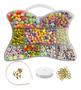 Imagem de Kit De Miçanga Infantil Coloridas 680 Missangas Bolinhas Perolas Para Montar Colar Pulseira Infantil
