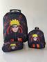 Imagem de Kit de Mochila Escolar Personalizada de Rodinha Infantil com Estojo e Lancheira Naruto