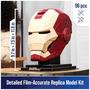 Imagem de Kit de modelos de quebra-cabeça 3D 4D Build Marvel Iron Man com suporte 96 unidades