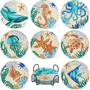 Imagem de Kit de montanha-russa UPINS Ocean Diamond Art Painting com suporte, 8 unidades