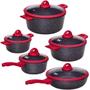 Imagem de Kit De Panelas Estilosas Com Cor Preta Com Vermelho Um Presente Memorável Para Mãe Entrega Rápida