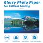 Imagem de Kit de papel fotográfico Glossy 8,5x11 180gsm 100 folhas de tinta tingida