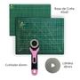 Imagem de Kit de Patchwork Base De Corte A2 Placa de Mesa 60x45 Cortador Circular Rosa 45 + 1 Lamina Refil