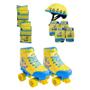 Imagem de Kit De Patins Minions Completo Com Proteção Capacete Patins