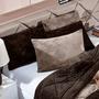Imagem de Kit de Peseira Canelada Denver com Fronhas 03 Peças em Tecido Canelado Mantinha Xale Quente Caminho de Cama Decoração Inverno