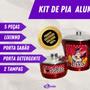 Imagem de Kit de Pia Alumínio Completo Escritos em Alumínio e Aramado: Porta Sabão, Detergente, Lixeira, Lixo, Suporte Cromado, Pr