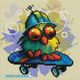 Imagem de Kit de pintura de diamante DIAMOND ART CLUB Skate Bird 22,8x22,8 cm