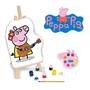 Imagem de Kit De Pintura Infantil Peppa Pig Madeira + Cavalete Telas Pincel Tintas Nig Brinquedos