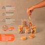 Imagem de Kit de Pote Hermético de Vidro Quadrado com Tampa de Bambu 5 Peças - Oikos