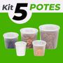 Imagem de Kit De Potes Com Tampa 5 Peças Para Mantimentos Em Plástico - Jaguar