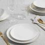 Imagem de Kit de Pratos Rasos de Porcelana Branco Royal Fio de Ouro 27cm 6 peças - Hauskraft